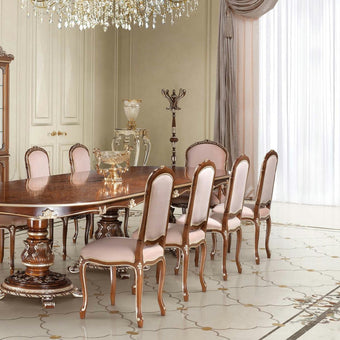 Eclectic Palazzo Dining Without Armrest in Blush Velvet