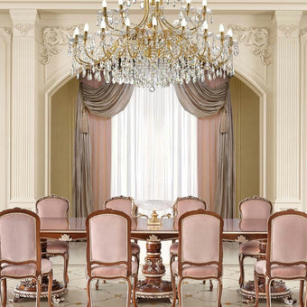Eclectic Palazzo Dining Without Armrest in Blush Velvet